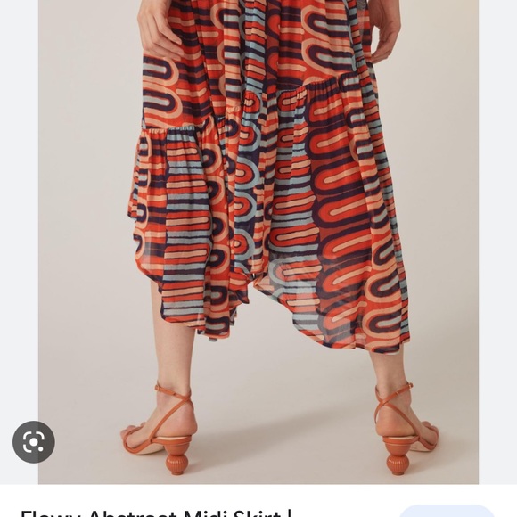 Anthropologie flowy abstract skirt xl new with tags - Picture 3 of 6